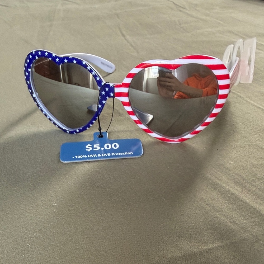 Heart-Shaped Patriotic Sunglasses